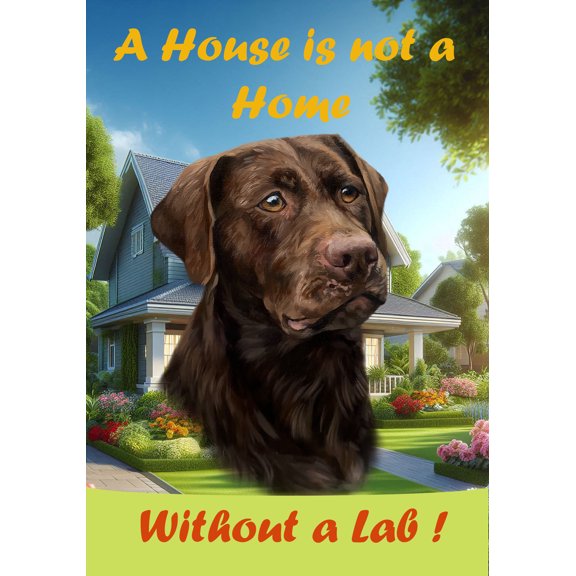 Chocolate Labrador - Best of Breed A House is Not a Home Outdoor House Flag 28" x 40" Mailbox Flag Dog Flag