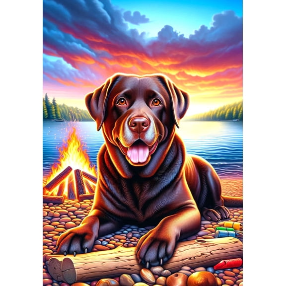 Chocolate Labrador - Best of Breed DCR Summer Camping Outdoor Garden Flag 12" x 17"