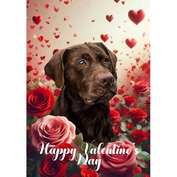Chocolate Labrador - Best of Breed Valentines Day Outdoor Garden Flag 12" x 17" Mailbox Flag Dog Flag