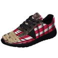 thumbnail image 1 of Chocolate Labrador Dog American flag Shoes Sneakers Black Size 6, 1 of 7