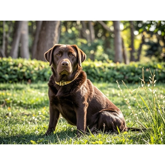 Chocolate Labrador Dog Puppy Diamond Art Kit, Full Round Drill 5D Diamond Painting for Beginners, 12x16 inch DIY Bead Embroidery Animal Painting for Dog Lovers, Home Wall Decor (0084)