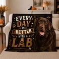 thumbnail image 1 of Chocolate Labrador Love Affectionate Dog Lover, Festive Pet Portrait Pattern, Warm Flannel Blanket for Living Room and Reading Nook, Dog Lovers Christmas Gift, Pet Lover Home Decor, 1 of 9