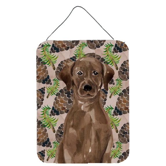 Chocolate Labrador Pine Cones Wall or Door Hanging Prints