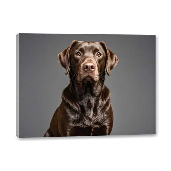 Chocolate Labrador Retriever Canvas Wall Art Labrador Framed Canvas Paintings Prints Poster Wall Art for Bedroom Living Room Bathroom Office Dining Room Restaurant Hotel Home Wall Decor 12x16 Inch