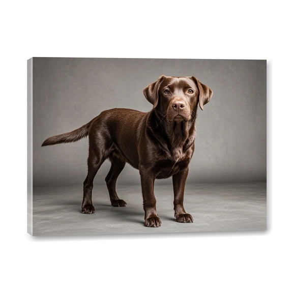 Chocolate Labrador Retriever Canvas Wall Art Labrador Framed Canvas Poster Paintings Prints Wall Art for Bedroom Bathroom Living Room Office Dining Room Restaurant Hotel Home Wall Decor 12x16 Inch