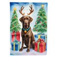 thumbnail image 1 of Chocolate Labrador Retriever Christmas Reindeer Garden Flag, 1 of 5