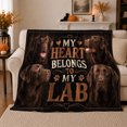 thumbnail image 1 of Chocolate Labrador Retriever My Heart Belongs My Lab, Playful Pet Portrait Pattern, Warm Flannel Blanket for Living Room and Reading Nook, Dog Moms person's Day Gift, Pet Lover Home Decor, 1 of 9