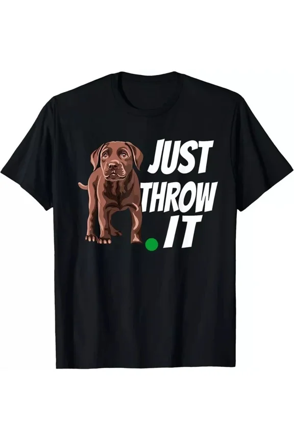 Chocolate Labrador Retriever Holiday Throw It Lab Dog Graphic Unisex T-Shirt up to size 5XL