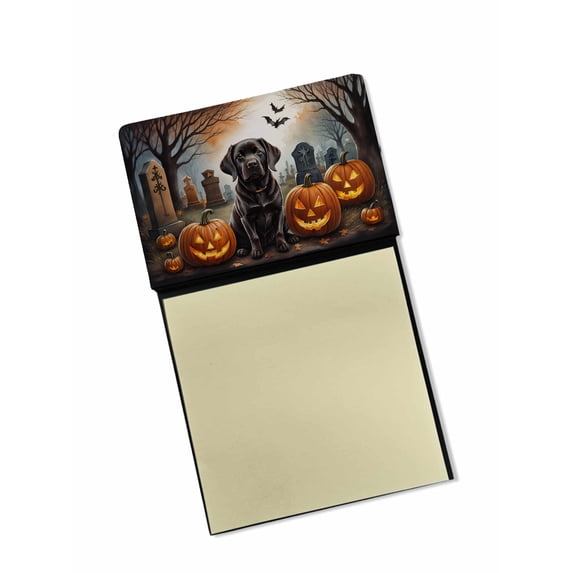 Chocolate Labrador Retriever Spooky Halloween Sticky Note Holder 3.25 in x 5.25 in