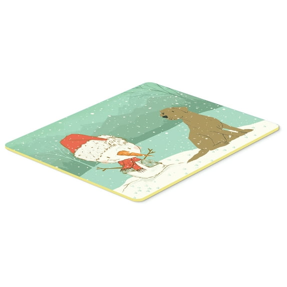Chocolate Labrador Snowman Christmas Kitchen or Bath Mat 24x36