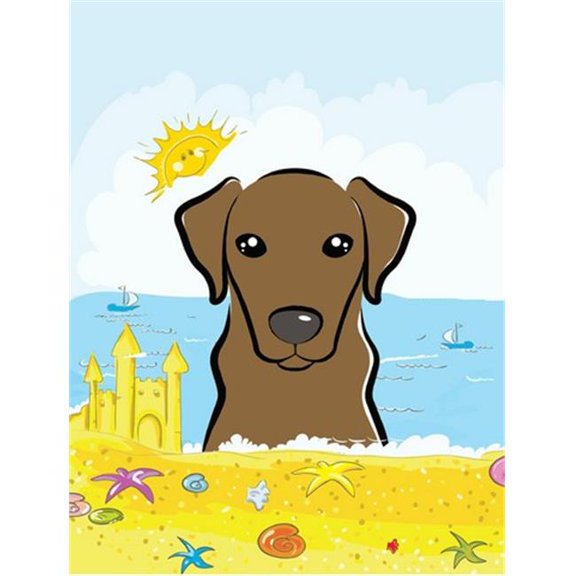 Chocolate Labrador Summer Beach Canvas House Flag