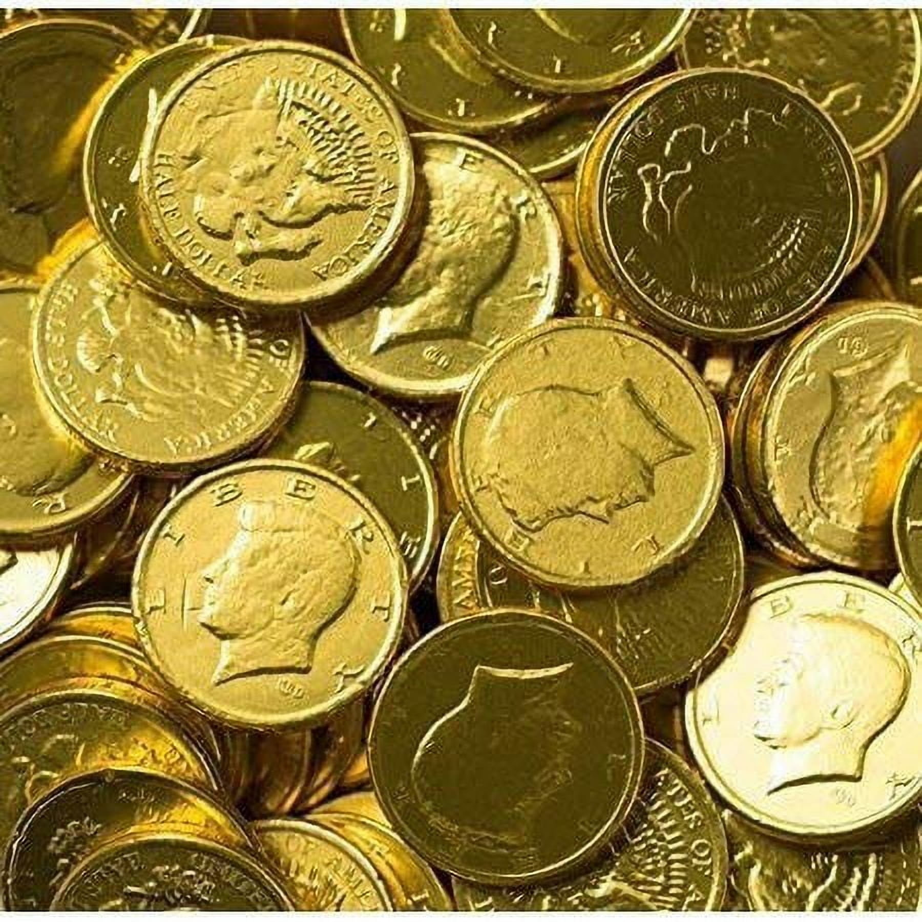 Chocolate Large Half Dollar Coins - 1 Lb (approx 66 Coins) - Packaged in Sealed & Resealable Candy Bag - Classic Novelty Presidential Candy - Patriotic Chocolates