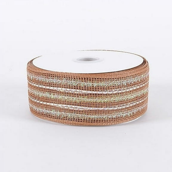 Chocolate - Laser Metallic Mesh Ribbon - ( 4 Inch x 25 Yards )