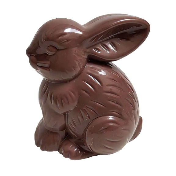 Chocolate-Look Easter Bunny Decorative Figurine, Mini Plastic Rabbit Statue Ornament Spring Decor for Table Centerpiece, Mantel & Elegant Home Decor