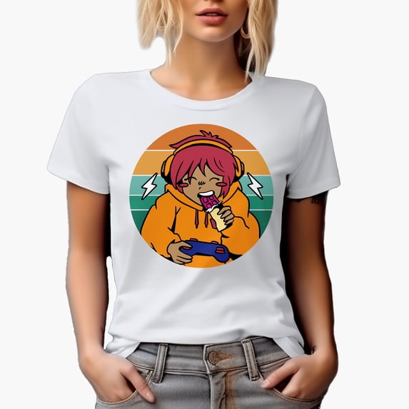 Chocolate Lover Gamer, White T-Shirt, XL