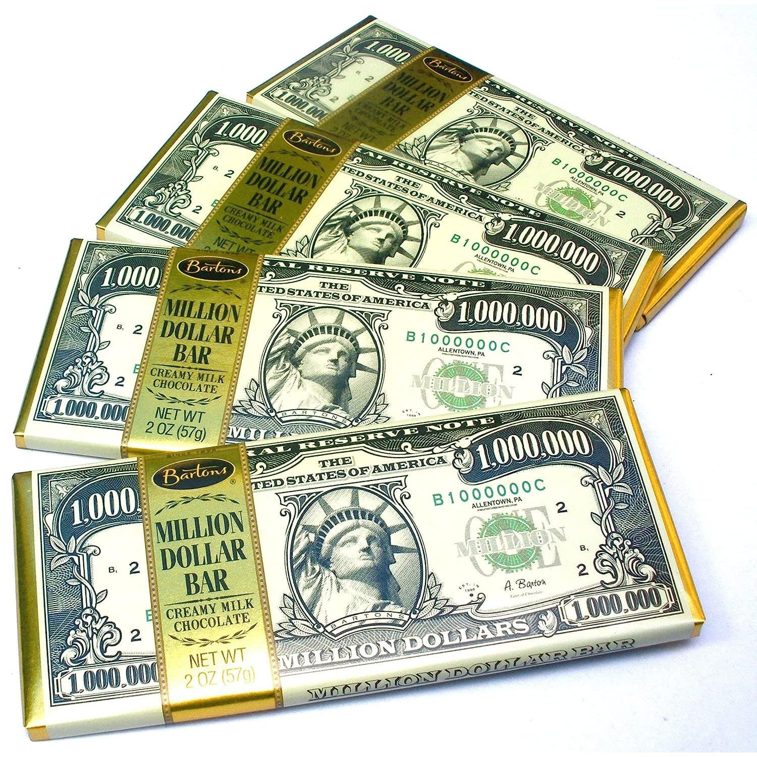 Chocolate Lovers Pack Of 4 Million Dollar Bill Currency Themed Milk