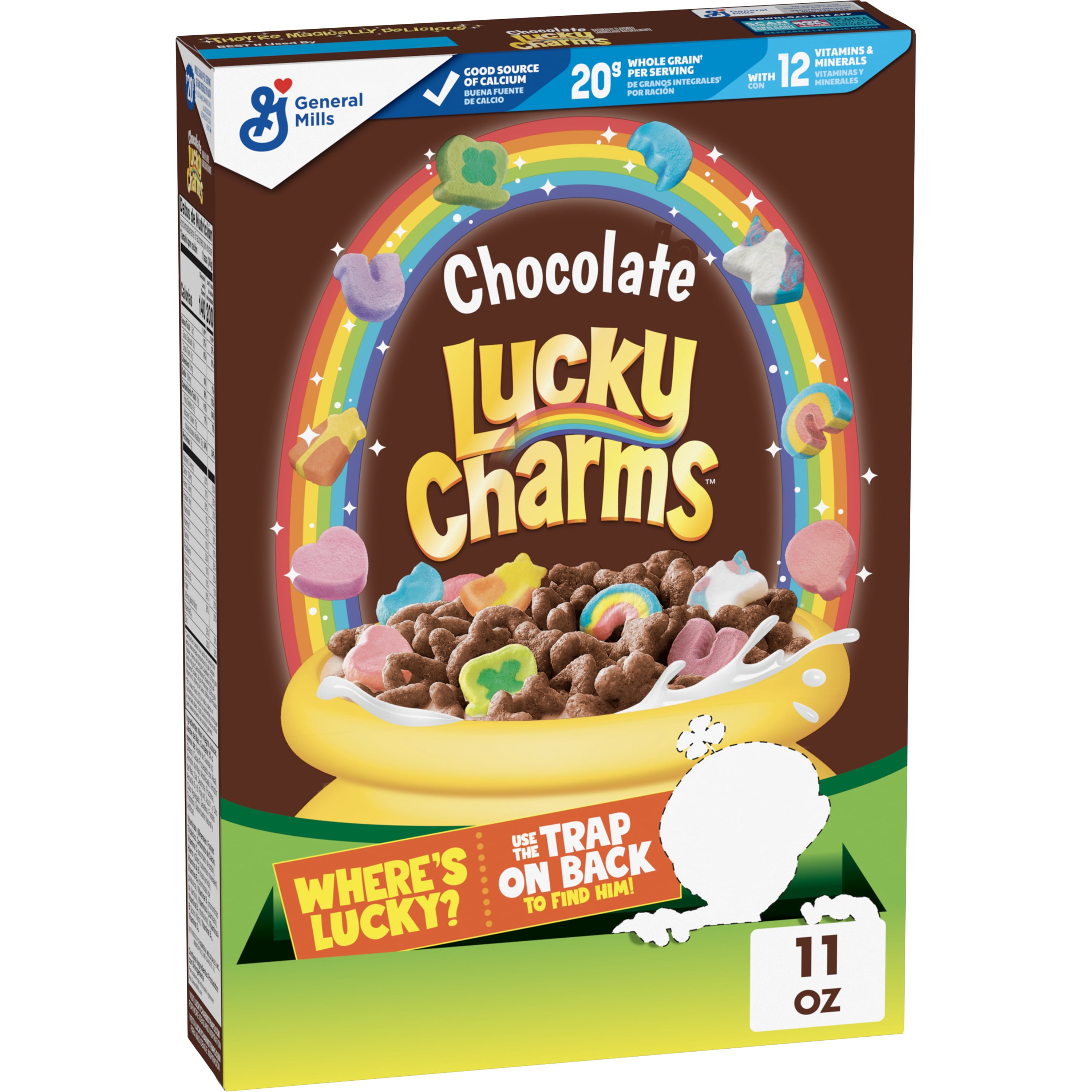 Chocolate Lucky Charm Cereal with Marshmallows, With Leprechaun Trap