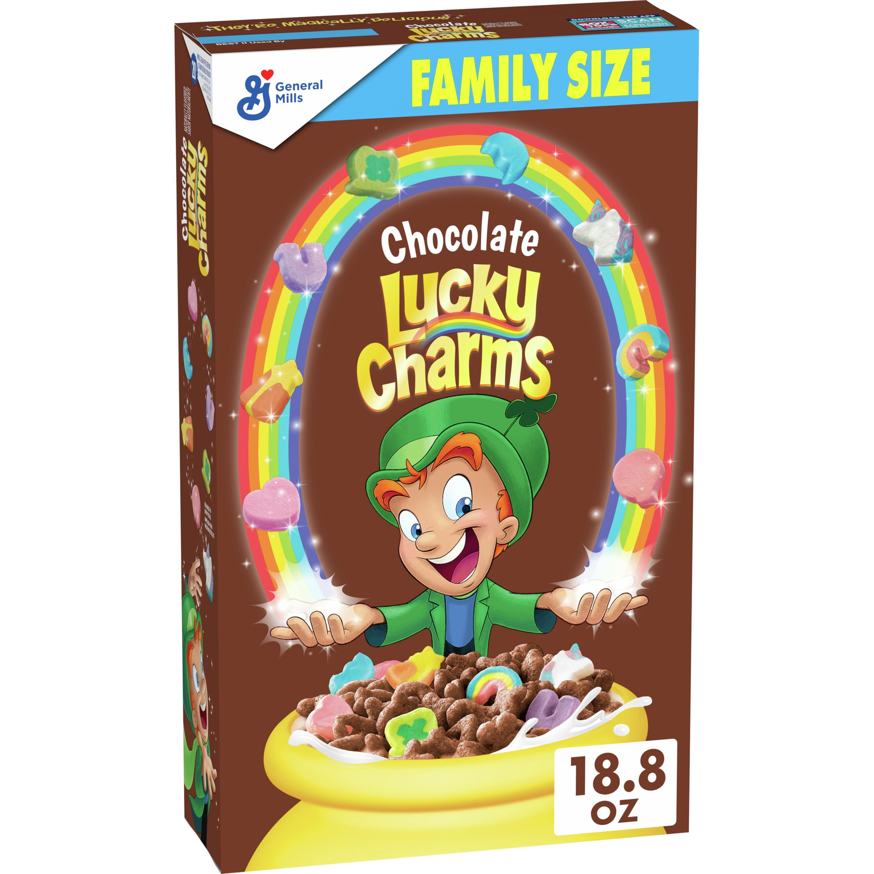Chocolate Lucky Charms, Marshmallow Cereal with Unicorns, Whole Grain, 18.8 oz