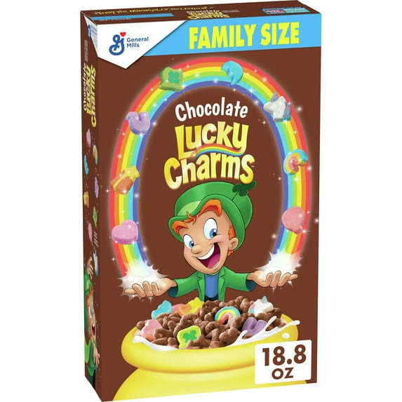 Chocolate Lucky Charms, Marshmallow Cereal with Unicorns, Whole Grain, 18.8 oz