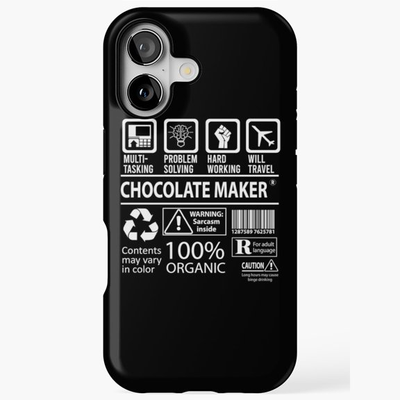 Chocolate Maker Occupation Text Graphic Art iPhone Case 17 11 12 13 14 15 16 Pro Max