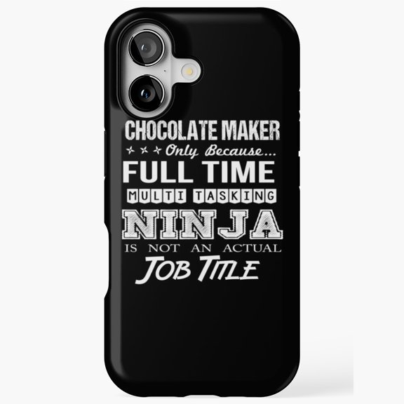 Chocolate Maker Professional Job Title Text iPhone Case 11 to 17 Pro Max
