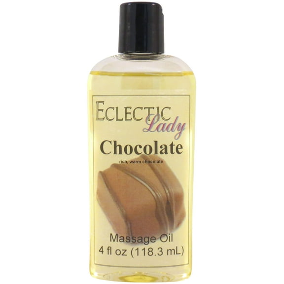 Chocolate Massage Oil by Eclectic Lady, 4 oz, Sweet Almond Oil and Jojoba Oil