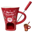 thumbnail image 1 of Chocolate Melting Cup,3PC Ceramic Chocolate Fondue Mug,Personal Chocolate & Cheese Melt Mugs,Heat Resistant Ceramic Fondue Tumbler,Mini Tea Light Fondue Pot for Date Night,Birthday,Dessert Dips, 1 of 4