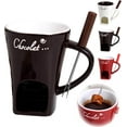 thumbnail image 1 of Chocolate Melting Fondue Mugs with Forks, Ceramic Chocolate Melting Cup for Cheese, Chocolate Fondue Cup, Can Also be Used to Melt Ice Cream, Cheese, 1 of 7