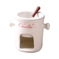thumbnail image 1 of Chocolate Melting Mug, Chocolate Fondue Mugs, Chocolate Cheese Milk Ice Cream Maker Kit, Fondue Cups, Ceramic Cheese Mug, Multi-Purpose Butter Warmer, Hot Pot for Party, 1Pc(White,4.3x4.3x5.1"), 1 of 6
