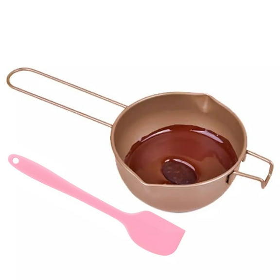 Chocolate Melting Pot Boiler Easy Clean Fondue Pot Chocolate Butter Melting Bowl with Spatula