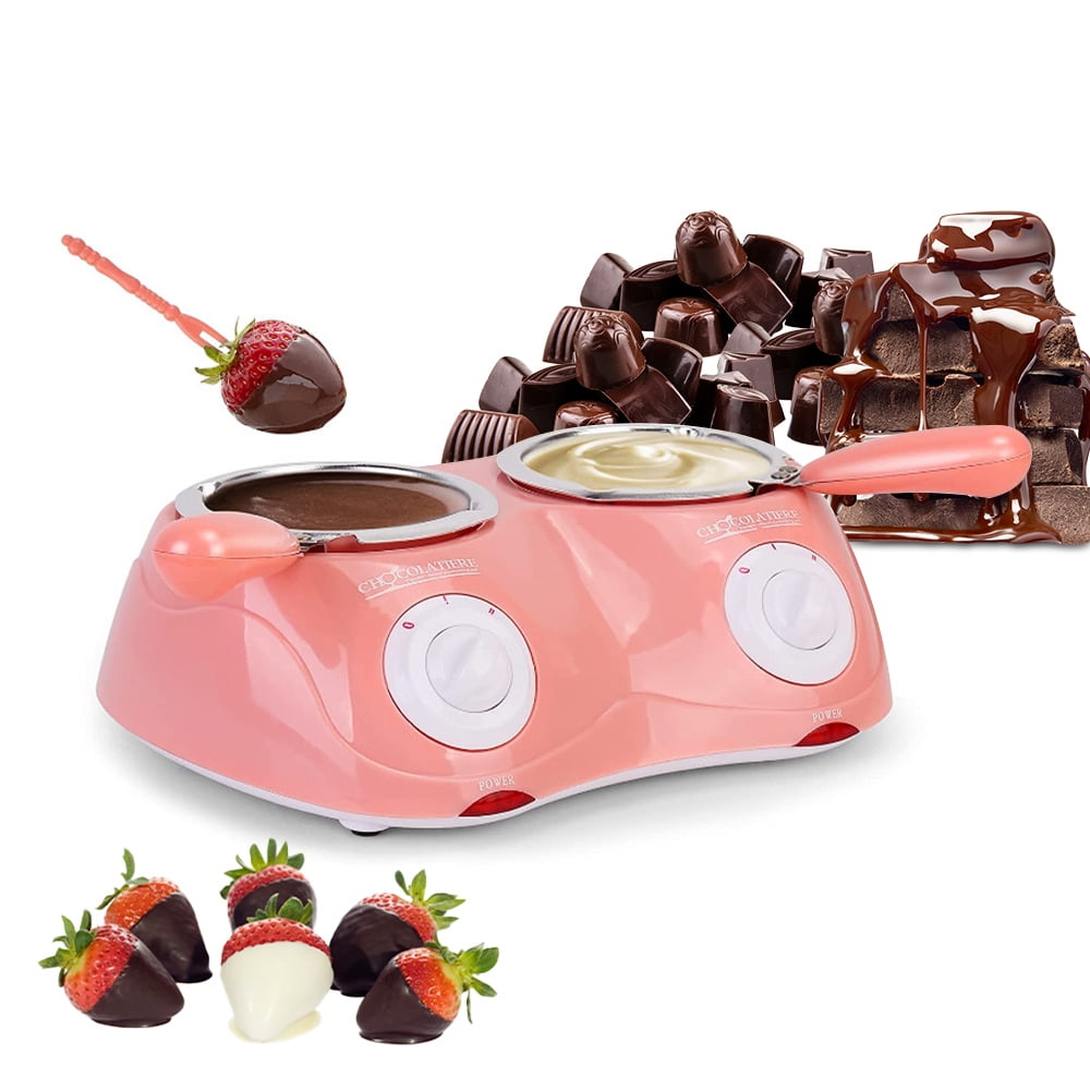 Chocolate Melting Pot, Chocolate Melt Fondue, Dual Electric Chocolate Candy Melts Melting Pot for Melting Chocolate