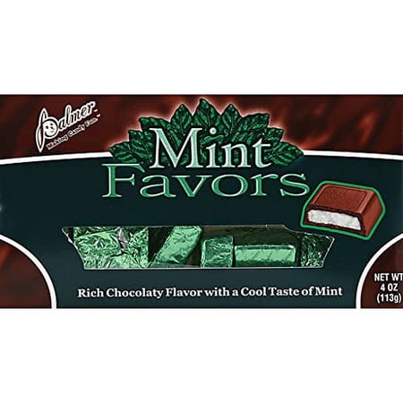 Chocolate Mint (1) 3.4 oz Box Palmer Mint Favors Rich Chocolaty with a Cool Taste of Mint 10 Pieces