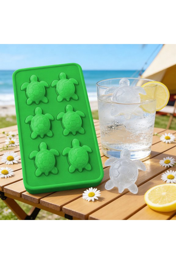 Chocolate Molds, 6 Cavity Sea Turtle Silicone Molds for Freezer Cake Gummy Jello Ice Cube Crayon, Cake Decoration Soap Molds Silicone Baking Mold Making Kit, Lovely & Fun for Men