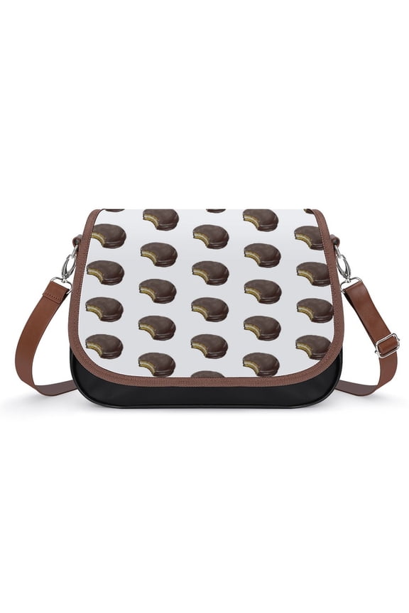 Chocolate Moon-pie Vintage Crossbody Bag for Women Medium Leather Hobo Bags Shoulder Bag Classic City Leather Satchels