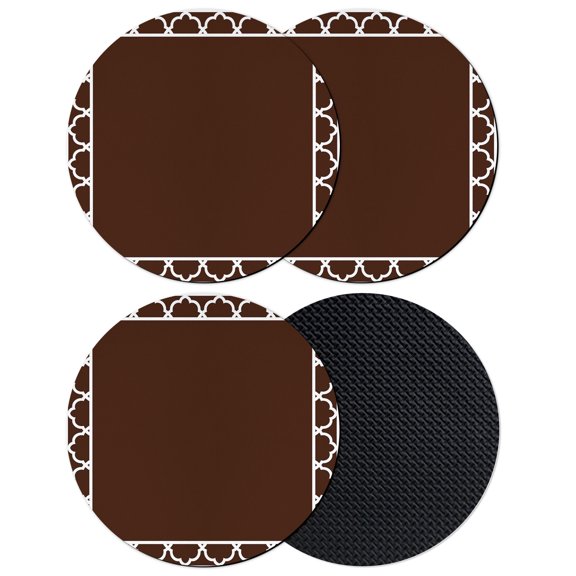 Chocolate Morocco Coasters Set of 4, Absorbent Coasters for Drinks, Modern Tile Geometric Middle Century Coaster for Desk Coffee Table Protection, Home Decor House Warming Gifts 4"