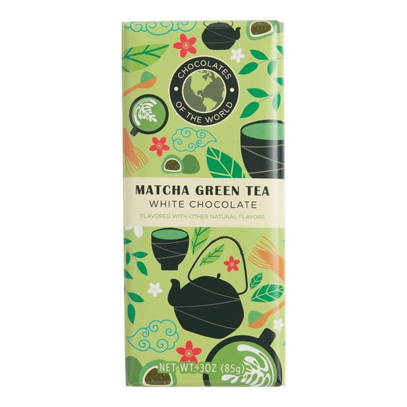 Chocolate Of The World Matcha White Chocolate Bar 3 oz. 2ea Pack of 2