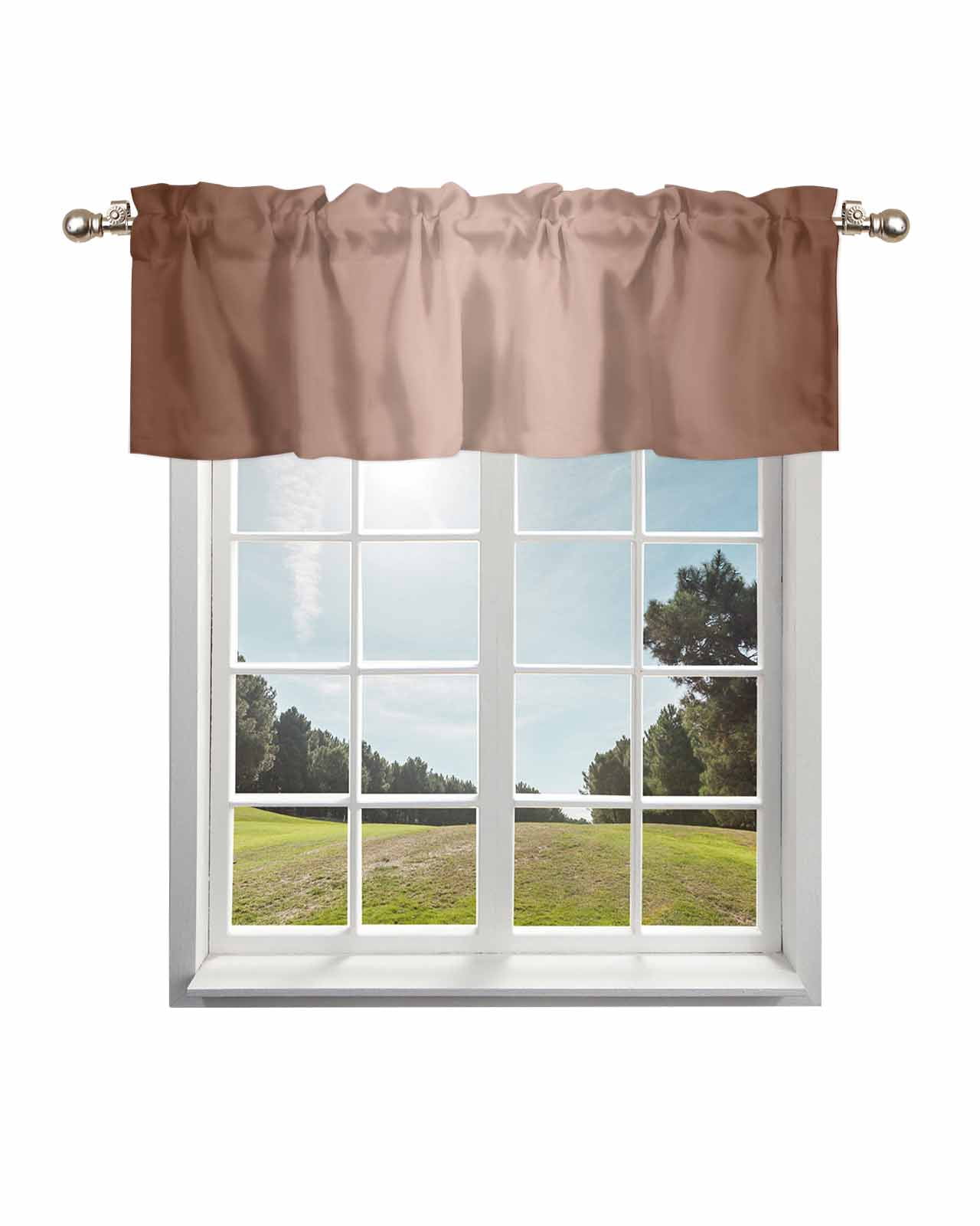 Chocolate Ombre Valance Curtains for Living Room/Bedroom/Bathroom ...