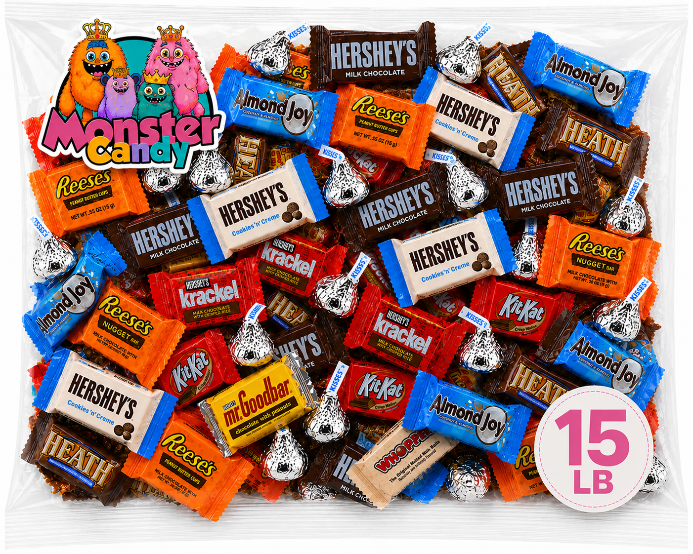 Chocolate Party Favor Candy Mix - 15 lb Pinata Stuffers Candy Bulk - Goodie Bag Stuffers for Kids Party Favors - Chocolate Candy Variety Pack Bulk - Bulk Candy Individually Wrapped Candies
