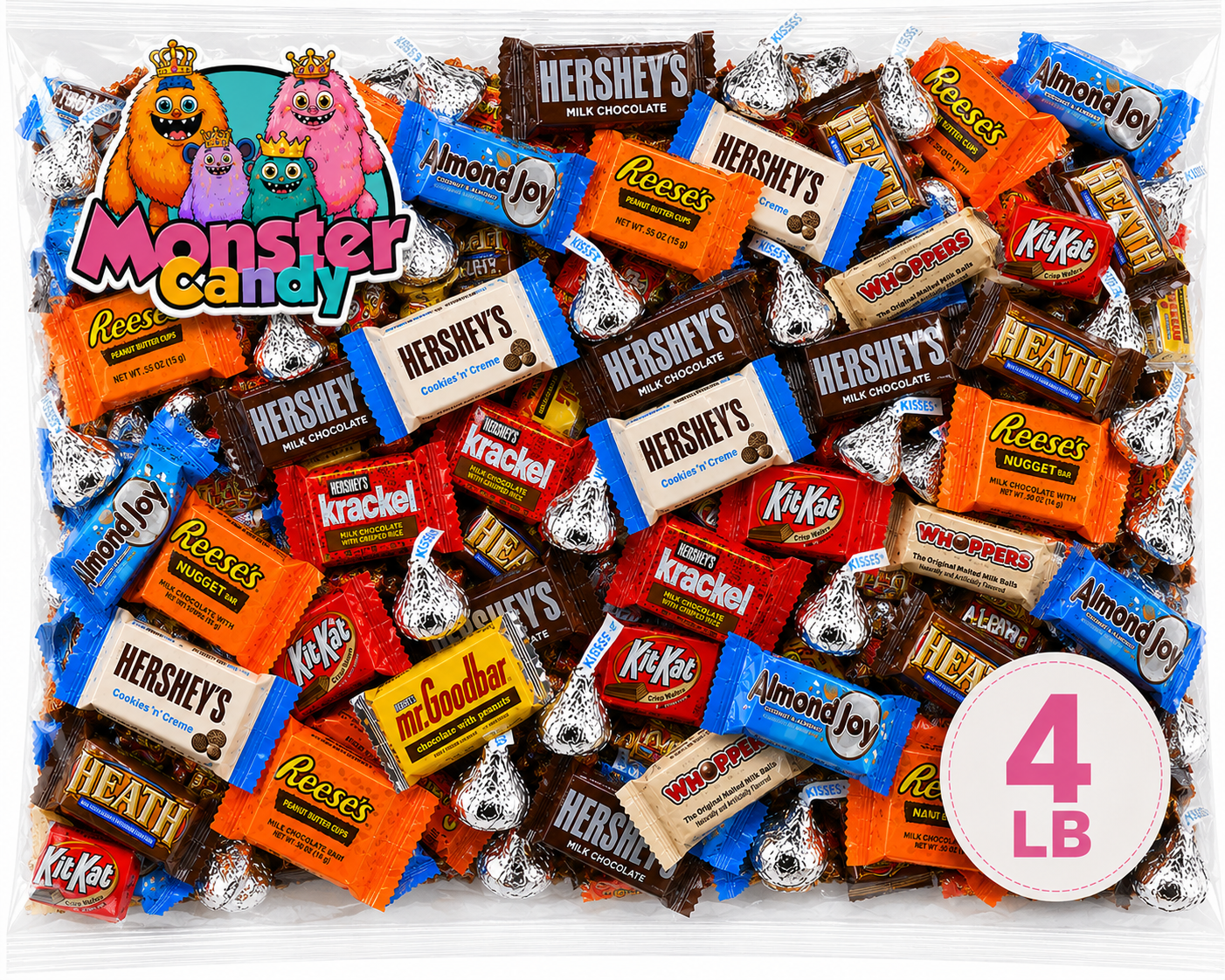 Chocolate Party Favor Candy Mix - 4 lb Pinata Stuffers Candy Bulk - Goodie Bag Stuffers for Kids Party Favors - Chocolate Candy Variety Pack Bulk - Bulk Candy Individually Wrapped