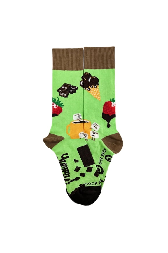 Chocolate Party Time Socks from the Sock Panda (Adult Small - Shoe Sizes 2-5)