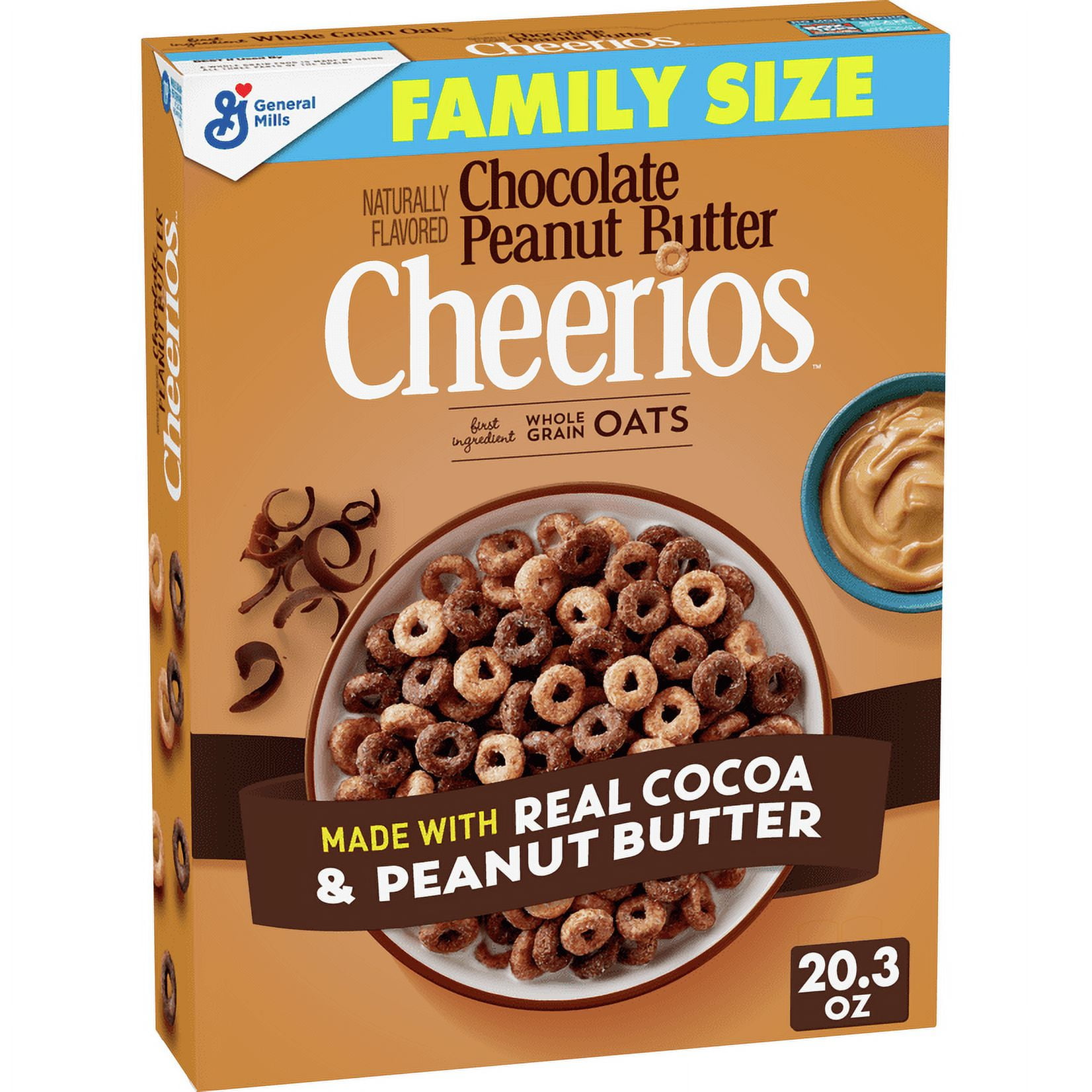 Chocolate Peanut Butter Cheerios, Breakfast Cereal with Oats, 20.3 oz