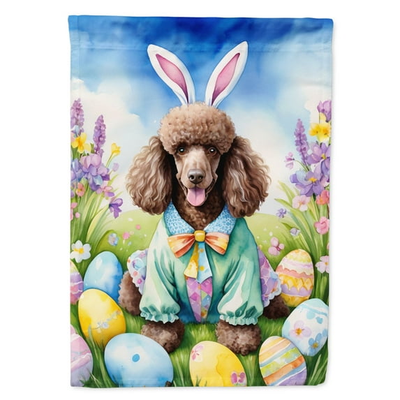 Chocolate Poodle Easter Egg Hunt House Flag