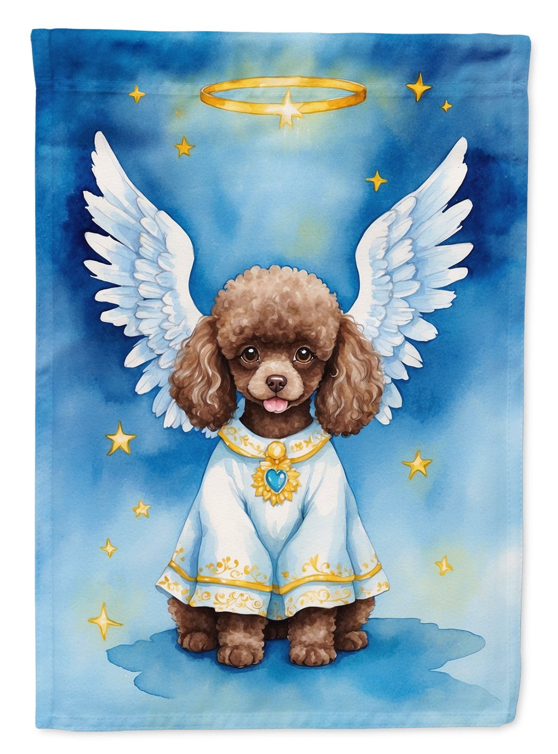 Chocolate Poodle My Angel Garden Flag 11.25 in x 15.5 in