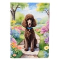 thumbnail image 1 of Chocolate Poodle Spring Path House Flag, 1 of 5