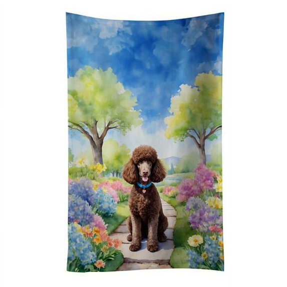 Chocolate Poodle Spring Path Kitchen Towel