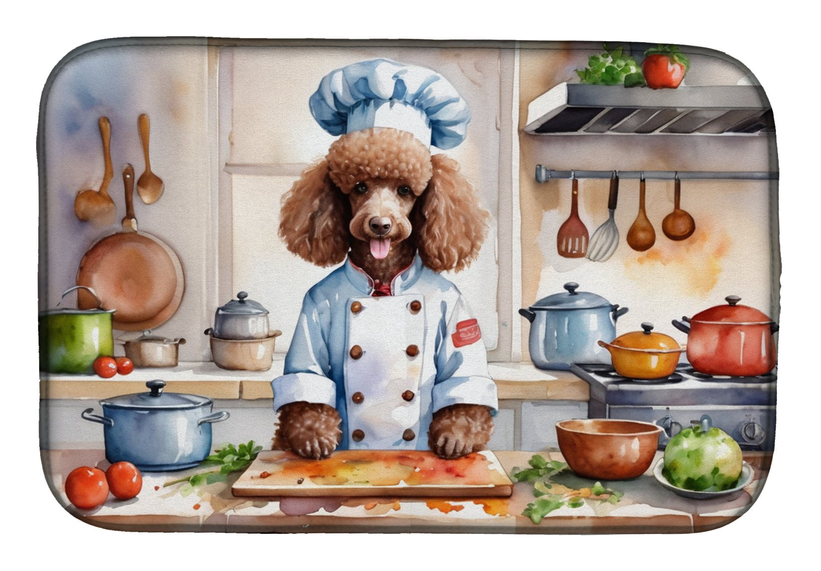 Chocolate Poodle The Chef Dish Drying Mat