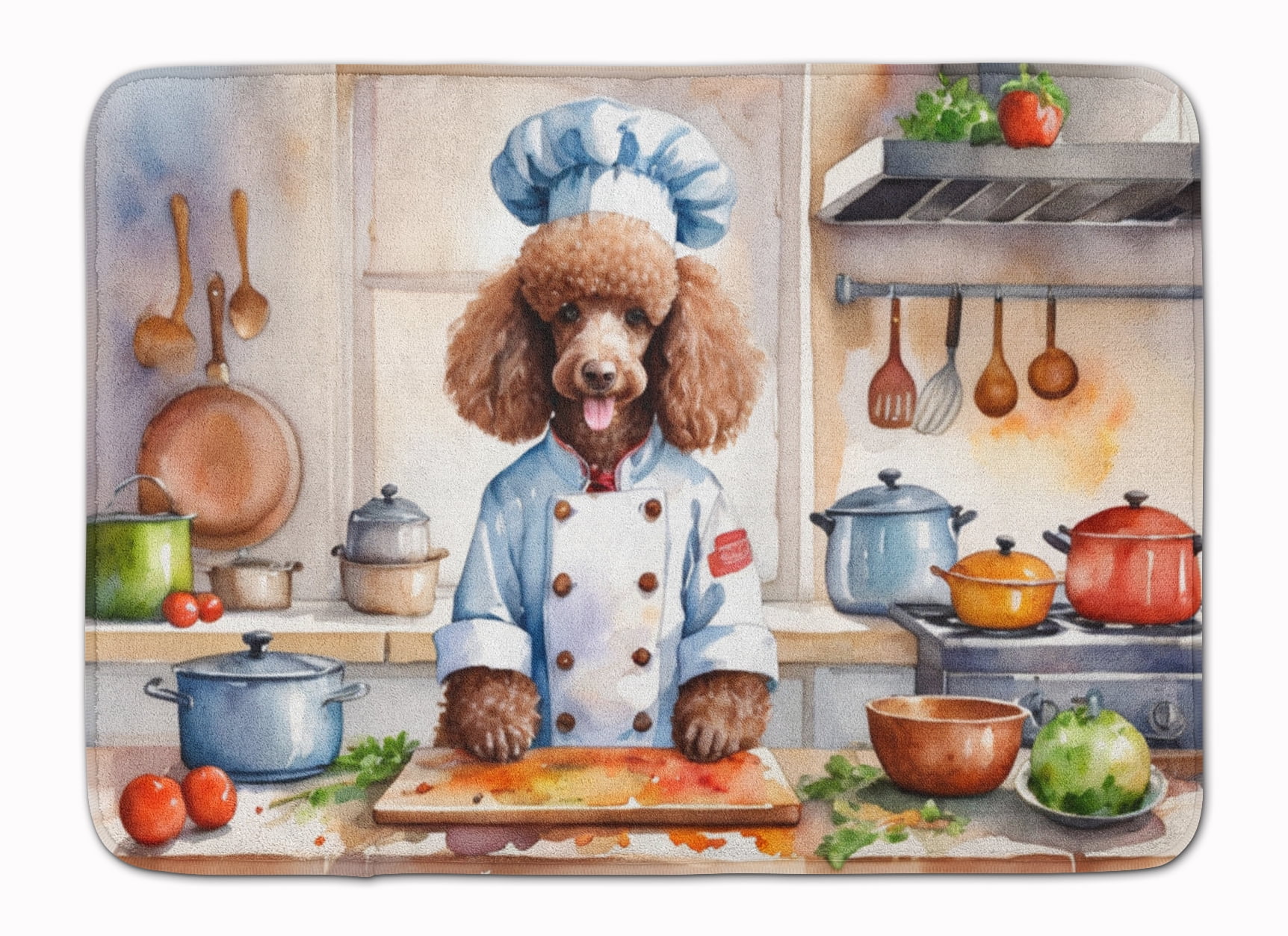 Chocolate Poodle The Chef Memory Foam Kitchen Mat 27 in x 19 in