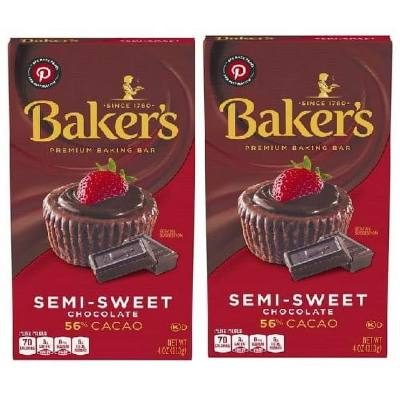 Chocolate Premium Baking Bar with 56% Cacao (Pack Of 2 Boxes) 4 oz.