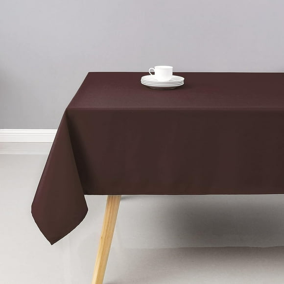 Chocolate Rectangle Tablecloth Wrinkle Resistant Washable Fabric Table Cloth for Dining,Kitchen, Parties Weddings and Outdoor Use 60 Inch by 84 Inch