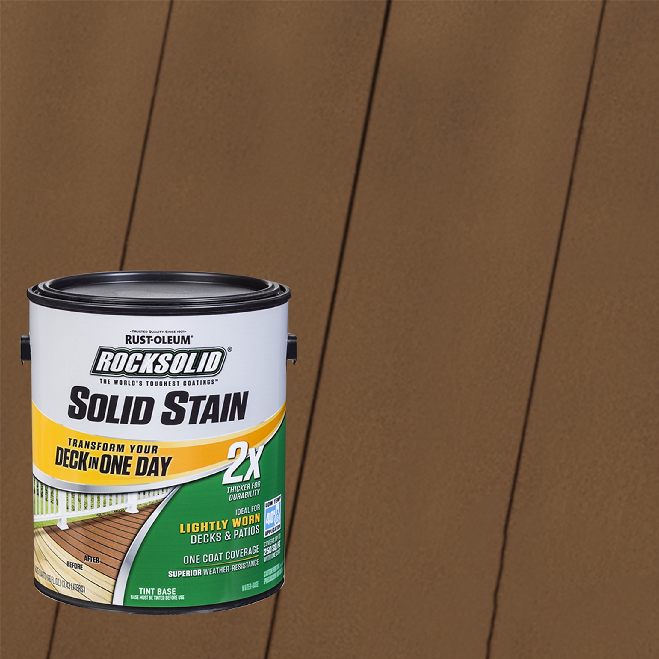 Chocolate, Rust-Oleum RockSolid 2X Solid Exterior Wood Deck Stain-319748T, Gallon